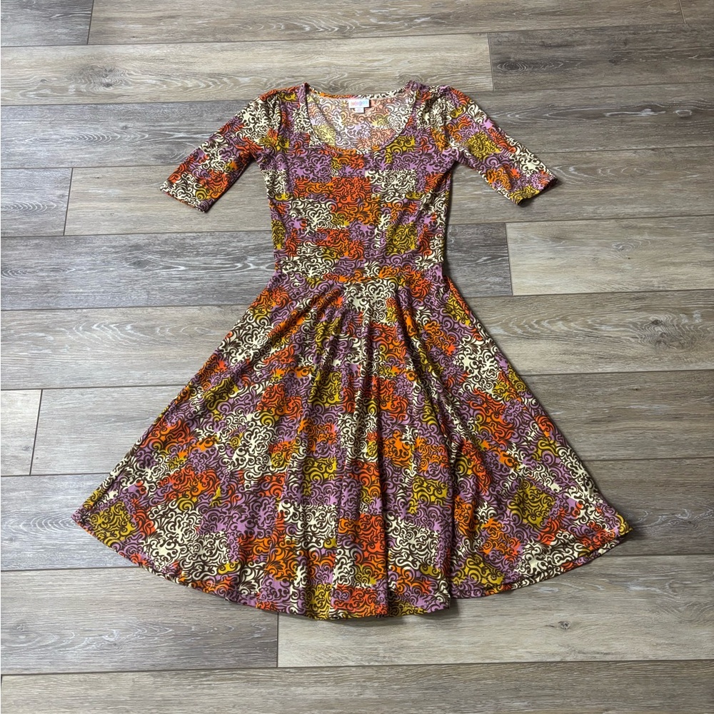 LulaRoe Nicole Dress Sz XS Party Whimsy Comfy Lounge Beach Travel Vacation Boho